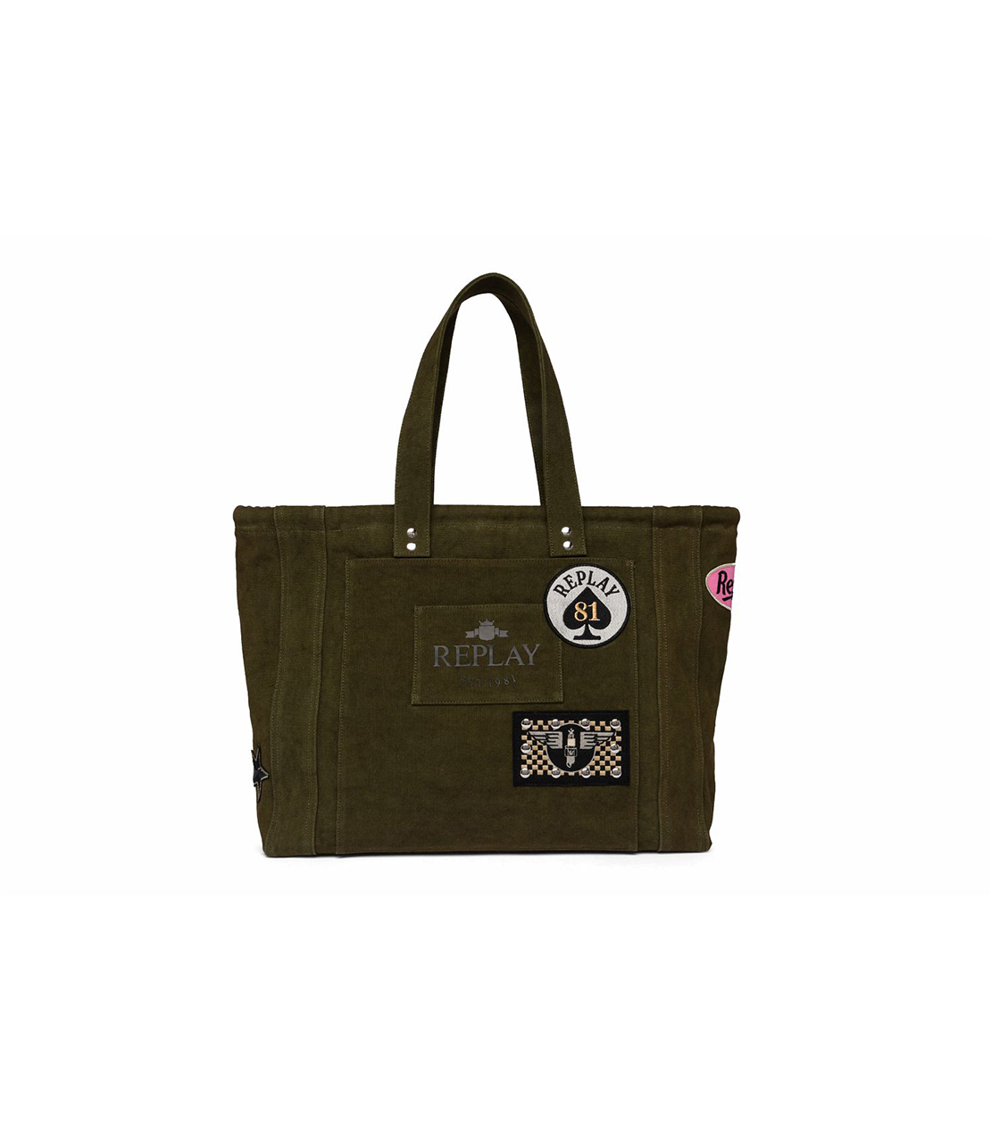 パッチワークキャンバストートバッグ 詳細画像 ミリタリー 3